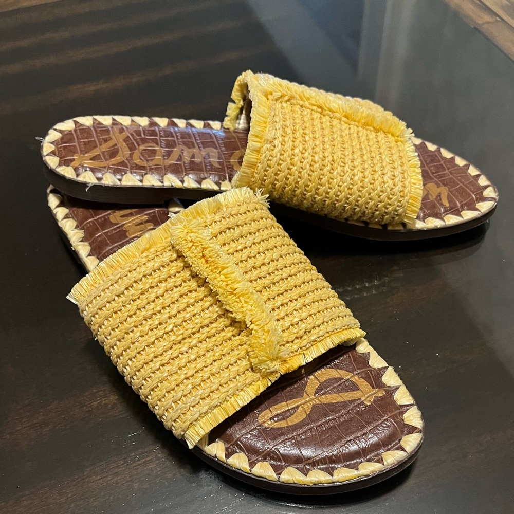 Sam Edelman Glenda Flat Raffia Sandals Size 6.5